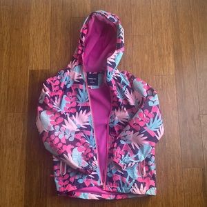 Girls fleece lined raincoat with reflective pockets